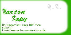 marton kapy business card